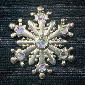 Snowflake Gold & Iridescent Gems Brooch